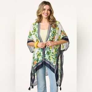 Cato | FRUIT BORDER PRINT KIMONO ONE SIZE